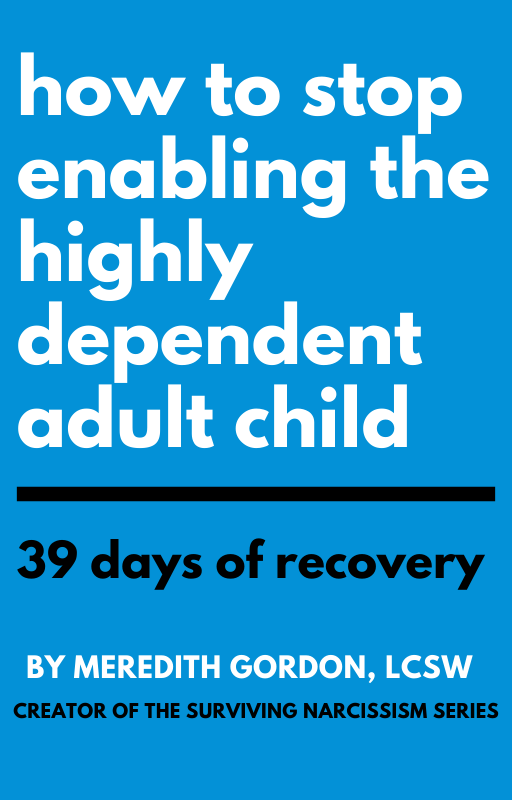 How to Stop Enabling the Highly Dependent Adult Child, 29 days of recovery, book cover